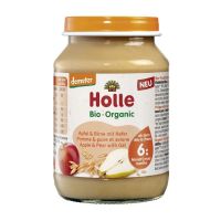 Holle Bio Organic Пюре ябочно-грушевое с овсом (6 мес+) 190 г